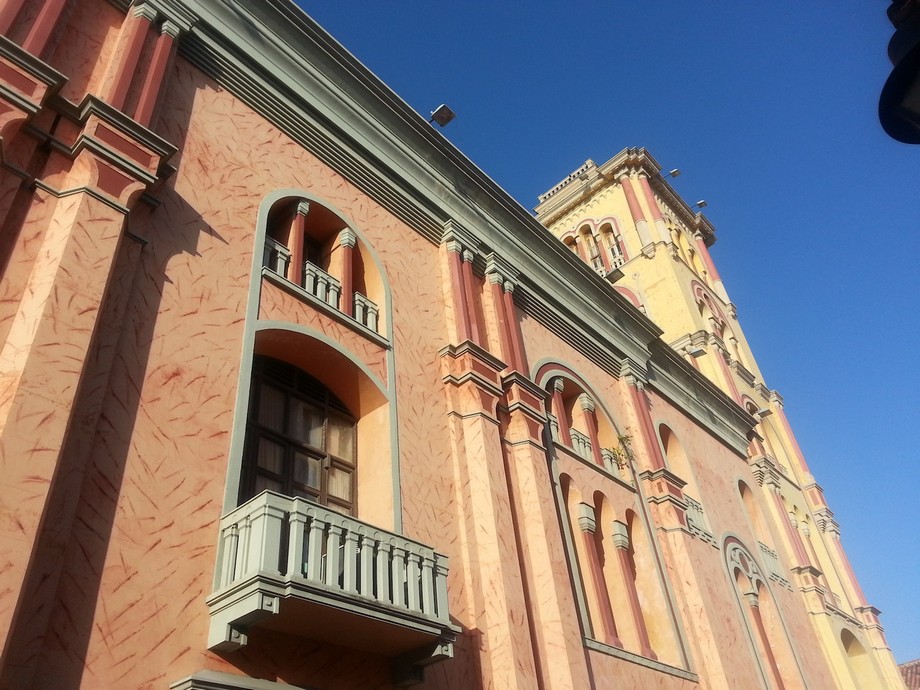 Colorful palace under a blue sky