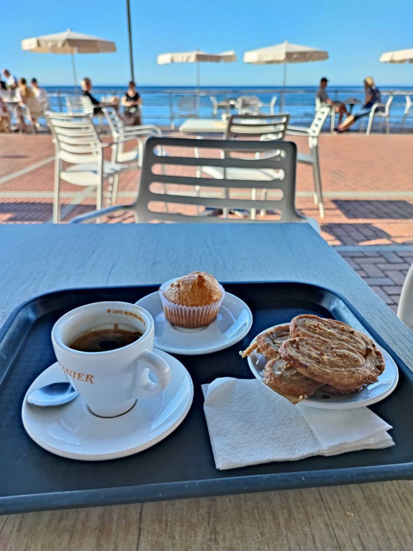 Enjoying coffee in Las Palmas de Gran Canaria, Spain