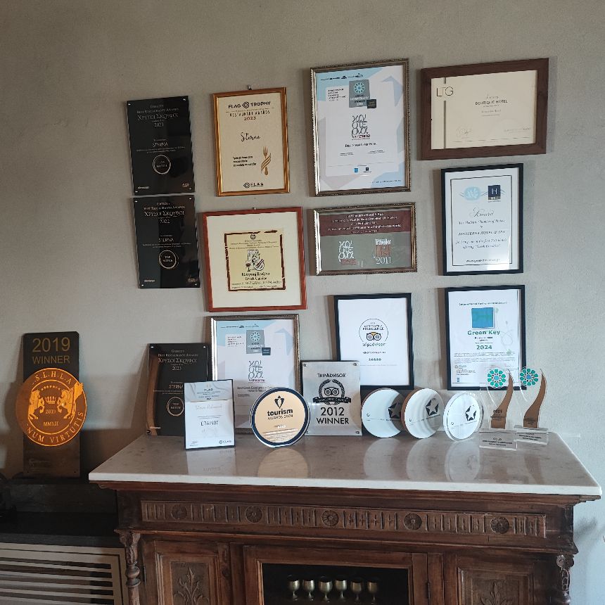 Awards at the Kinsterna Hotel in Monemvasia, Greece